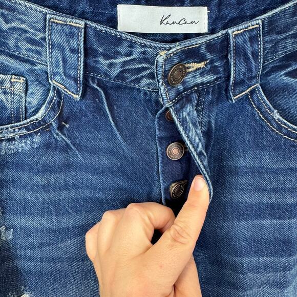 Kancan Women's Boho Distressed Jules Ultra High Rise 90's Flare Jeans Size 26 - Picture 6 of 8